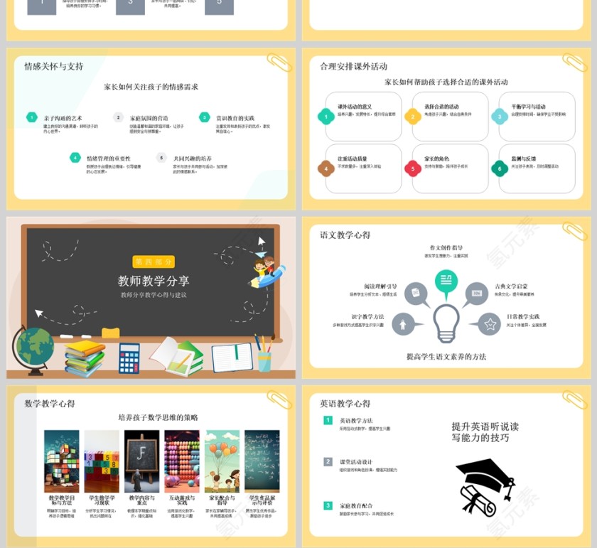 卡通黑板风小学生期末家长会PPT模版第4张