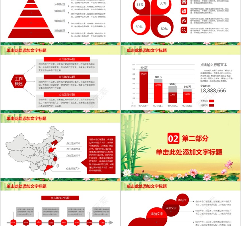 简约清新花卉党风廉政建设PPT模板第2张