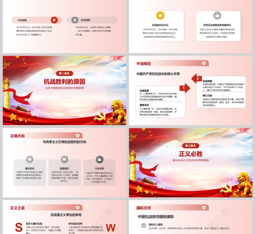 2025抗日战争暨世界反法西斯战争胜利80周年《正义必胜 和平必胜 人民必胜》课件PPT第2张