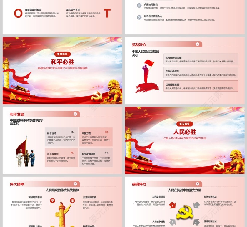 2025抗日战争暨世界反法西斯战争胜利80周年《正义必胜 和平必胜 人民必胜》课件PPT第3张