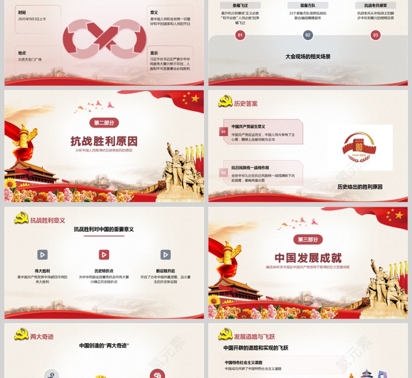 《中华民族伟大复兴势不可挡》纪念中国人民抗日战争暨世界反法西斯战争胜利80周年课件PPT第2张