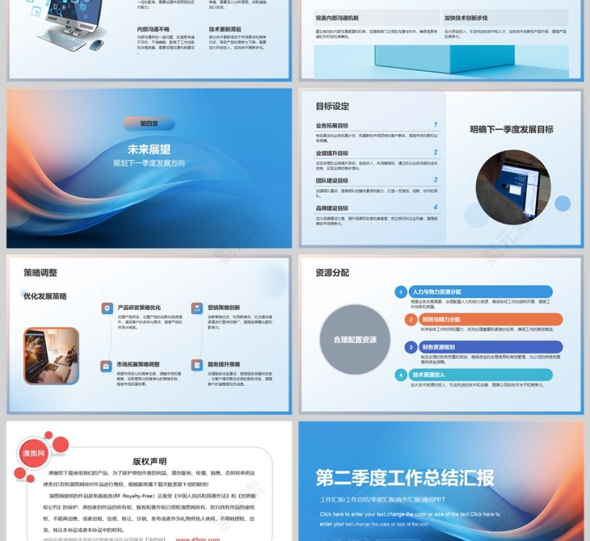 2025第二季度工作总结汇报ppt模板第3张