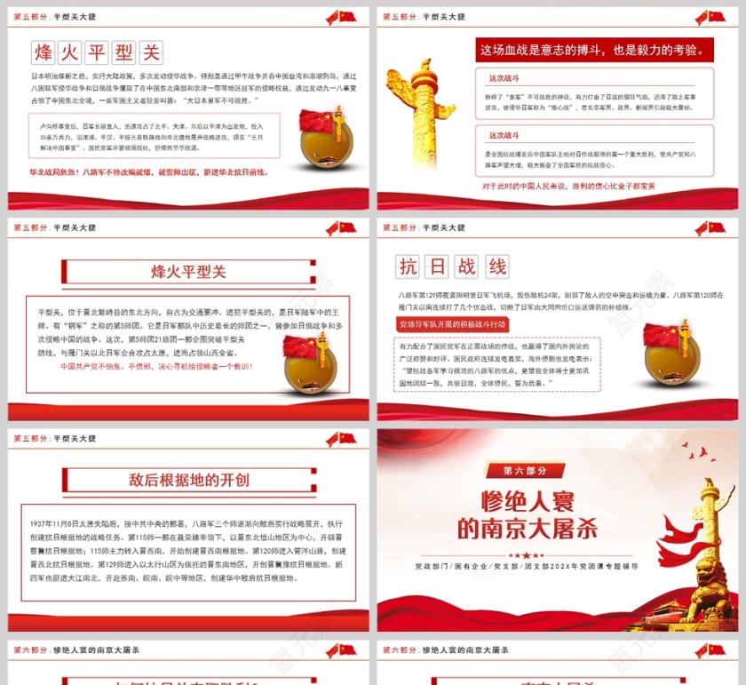 红色党政风生死存亡筑长城中国共产党推动形成抗日民族统一战线PPT模板第5张