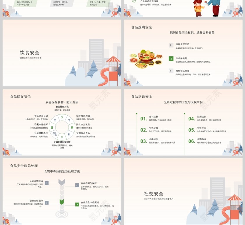 卡通中小学生寒假安全教育主题班会课件PPT模版第4张