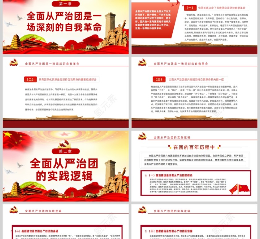 红色党政风全面从严治团是党坚持自我革命的必然要求PPT模板第2张