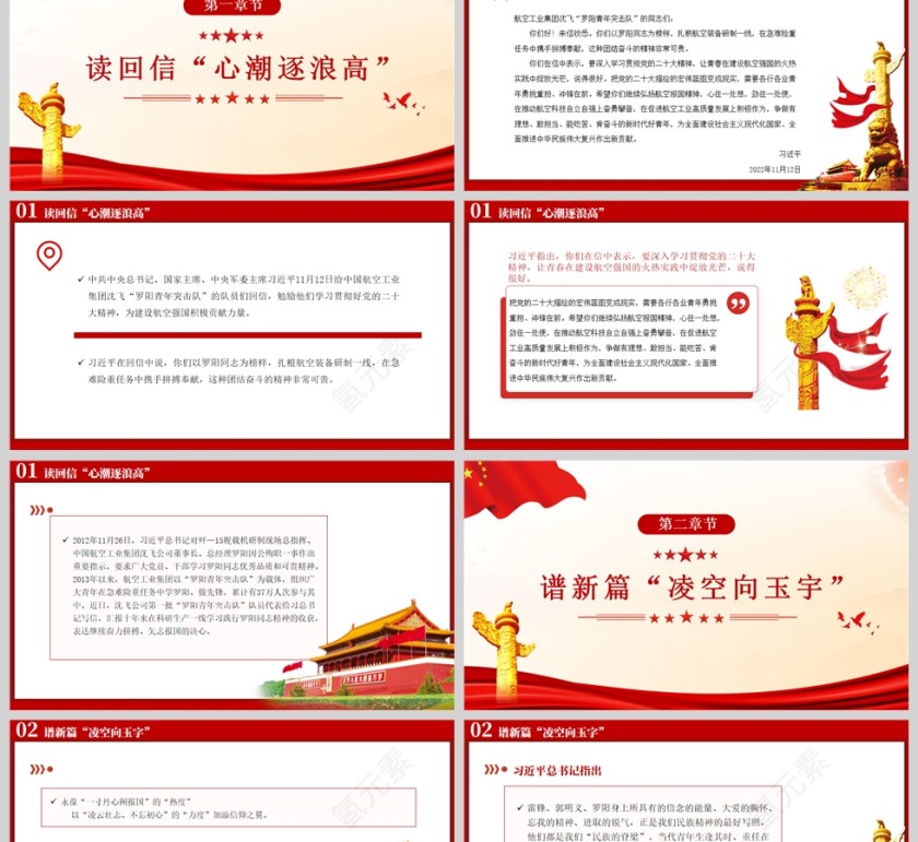 红色党政风给中国航空工业集团沈飞“罗阳青年突击队”的队员们回信精神PPT模板第2张