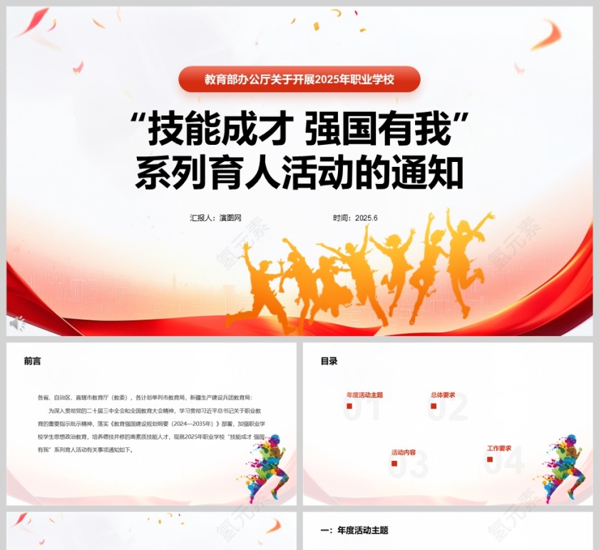关于开展2025年职业学校 “技能成才 强国有我”系列育人活动的通知ppt第1张