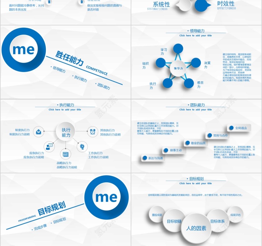 蓝色简约个人竞聘PPT模板第3张
