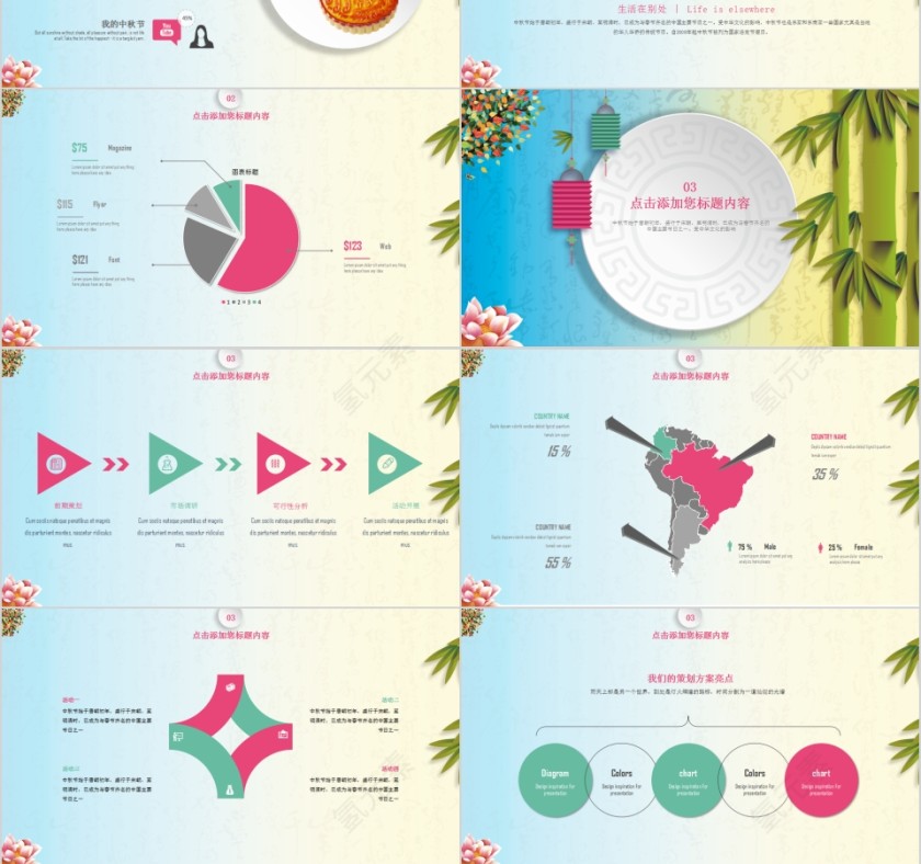 中秋佳节活动策划方案解决汇报PPT模板第3张