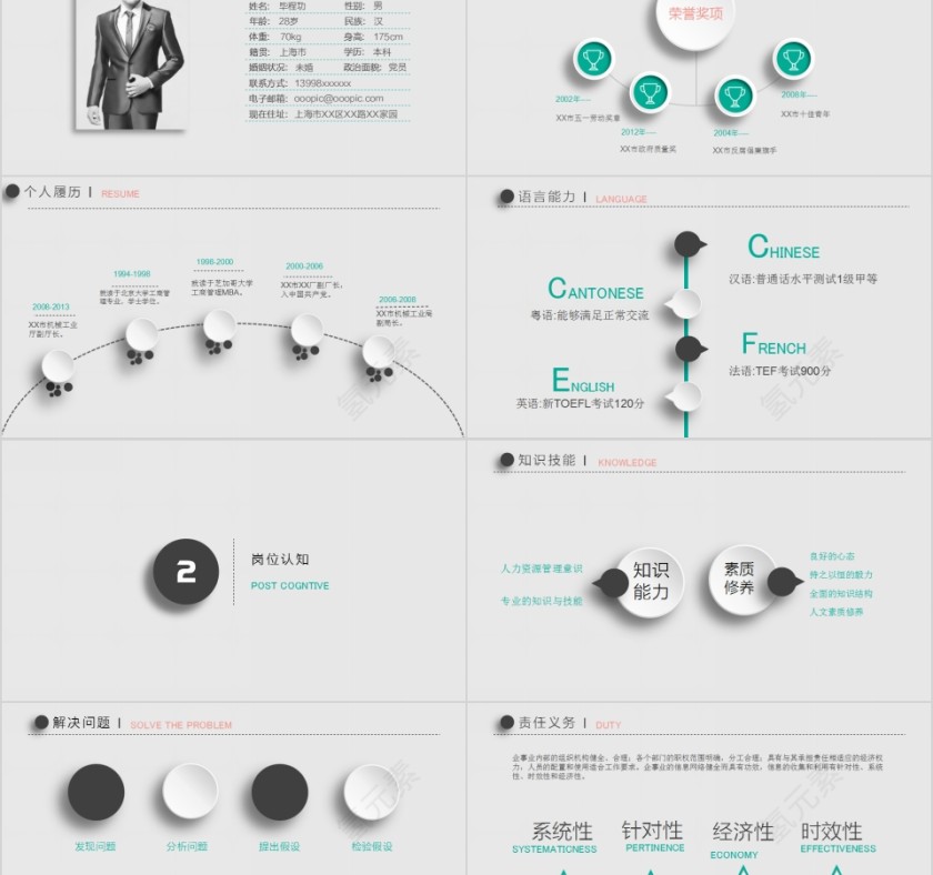 时尚竞聘求职简历PPT模板第2张