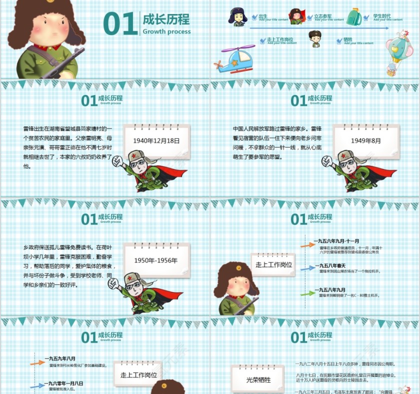 雷锋精神学雷锋纪念日PPT模板第2张