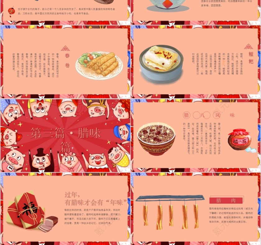 舌尖上的年味新年快乐PPT模板第3张