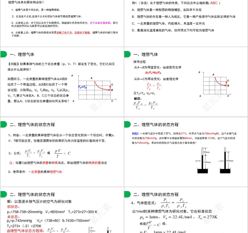 《理想气体的状态方程》人教版高中物理选修3-3PPT课件第2张