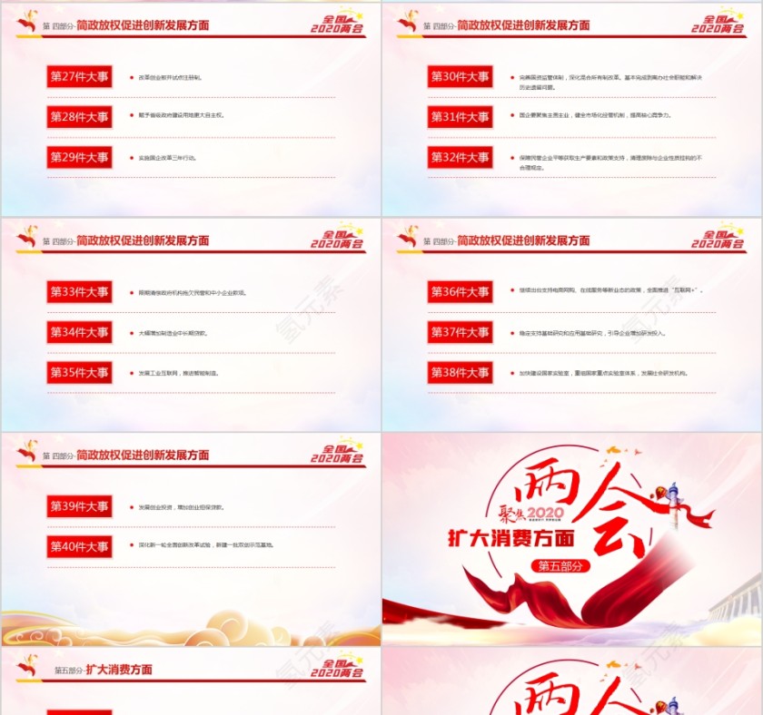 聚焦2020两会要干好100件大事PPT第4张