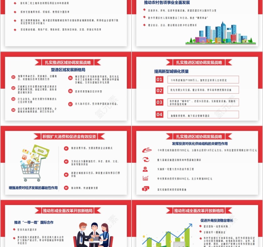 简约清新两会政府工作报告解读PPT第8张