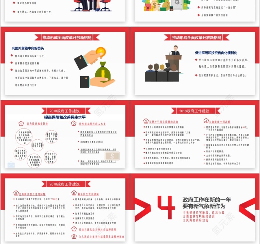 简约清新两会政府工作报告解读PPT第9张