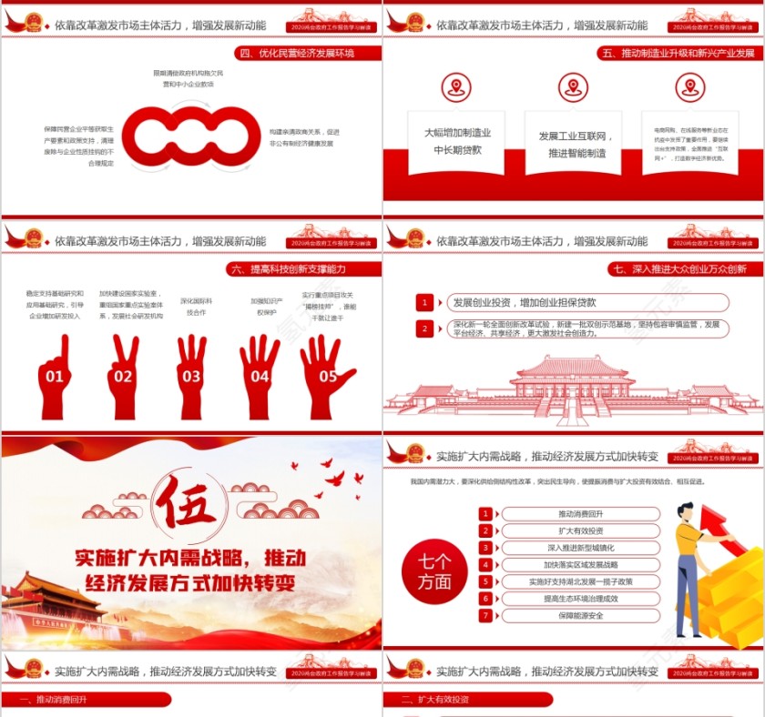 奋战决胜之年2020年两会政府工作报告学习解读PPT第7张