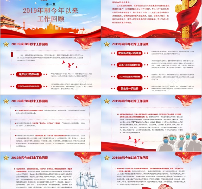 简约清新聚焦全国两会2020年政府工作报告PPT第2张