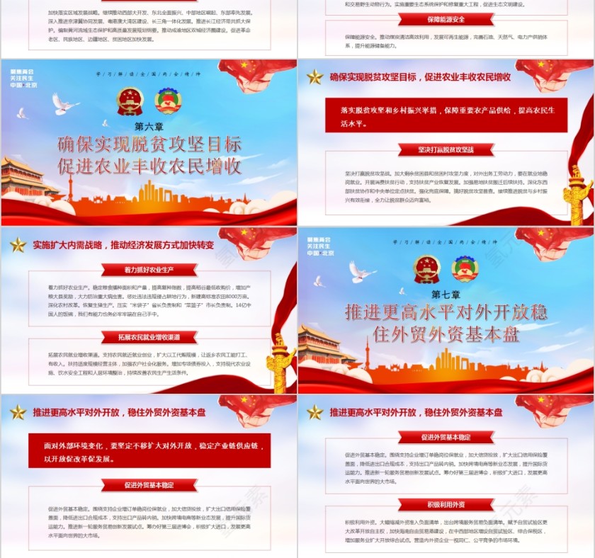 简约清新聚焦全国两会2020年政府工作报告PPT第6张