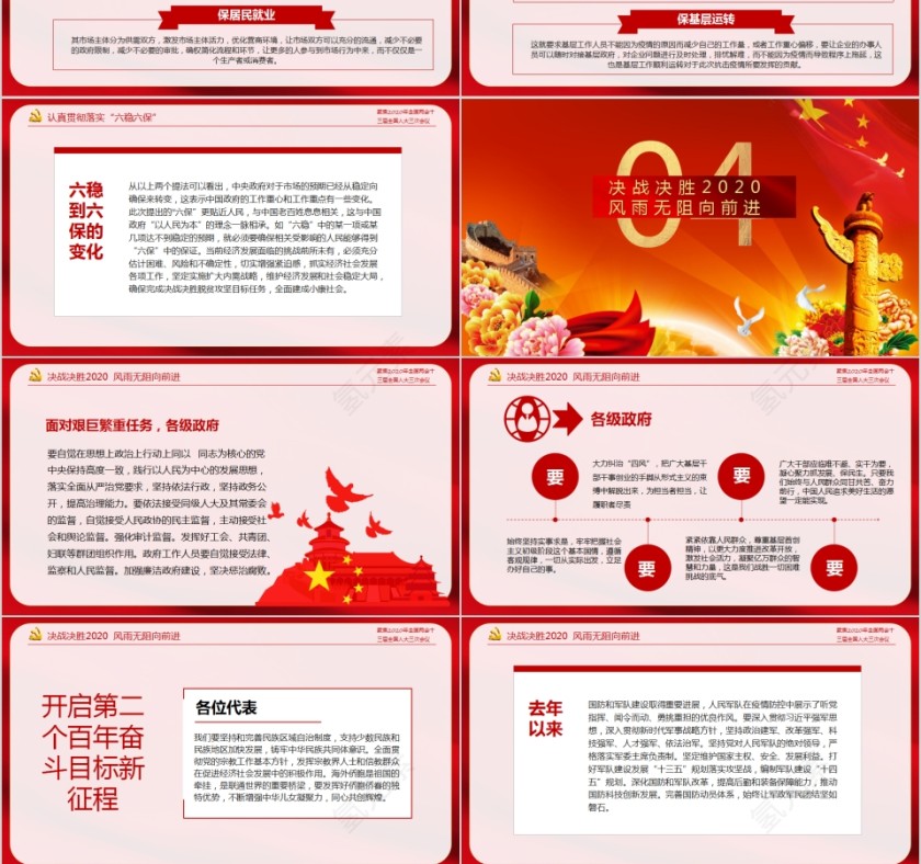 聚焦全国两会2020年政府工作报告PPT第12张