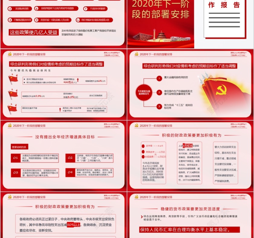 聚焦全国两会2020年政府工作报告PPT第5张