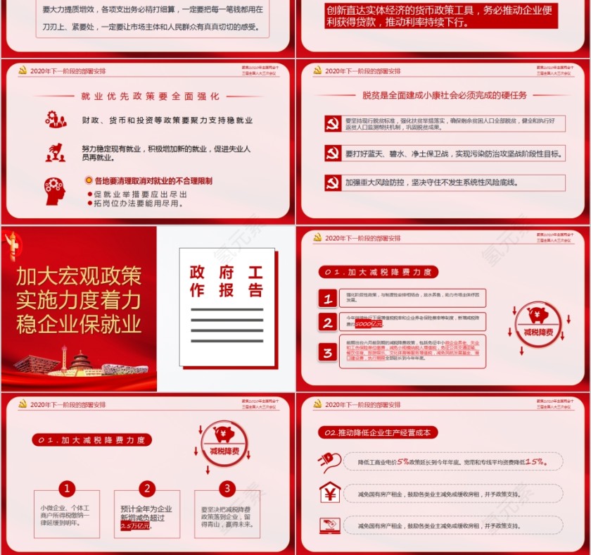聚焦全国两会2020年政府工作报告PPT第6张