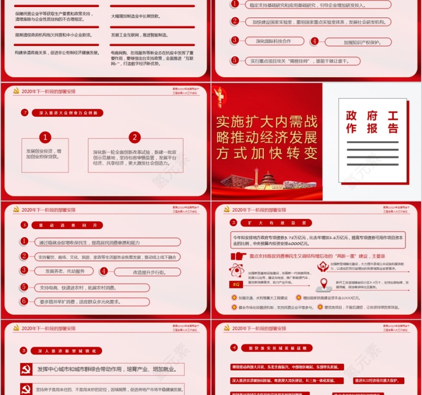聚焦全国两会2020年政府工作报告PPT第8张