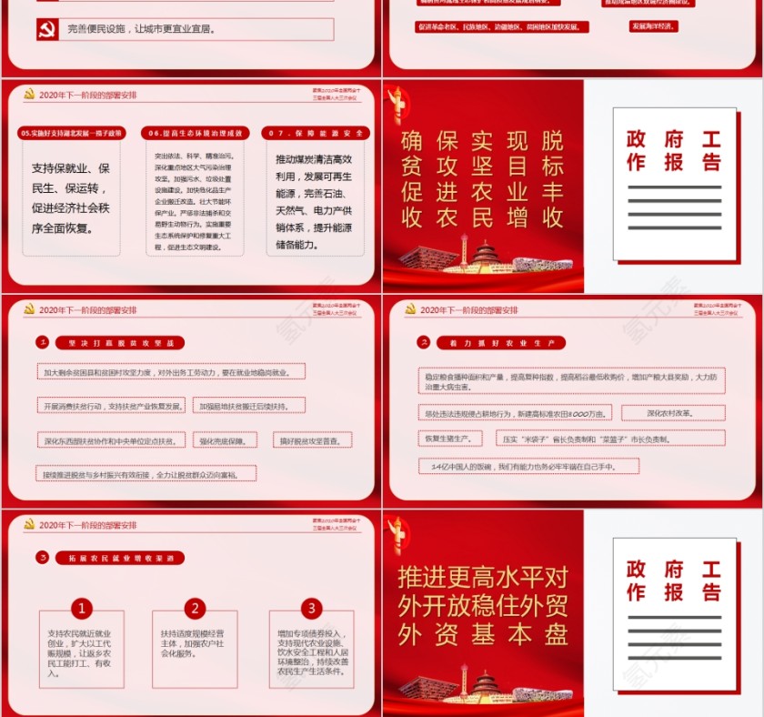 聚焦全国两会2020年政府工作报告PPT第9张