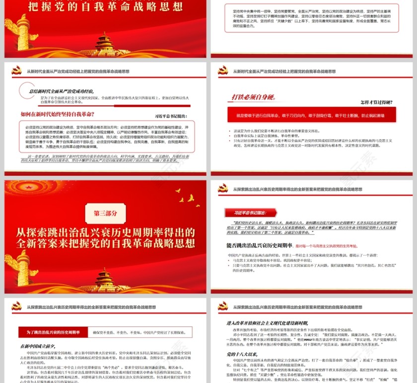 红色党政风深刻领悟自我革命的内涵和本质要求PPT模板第3张
