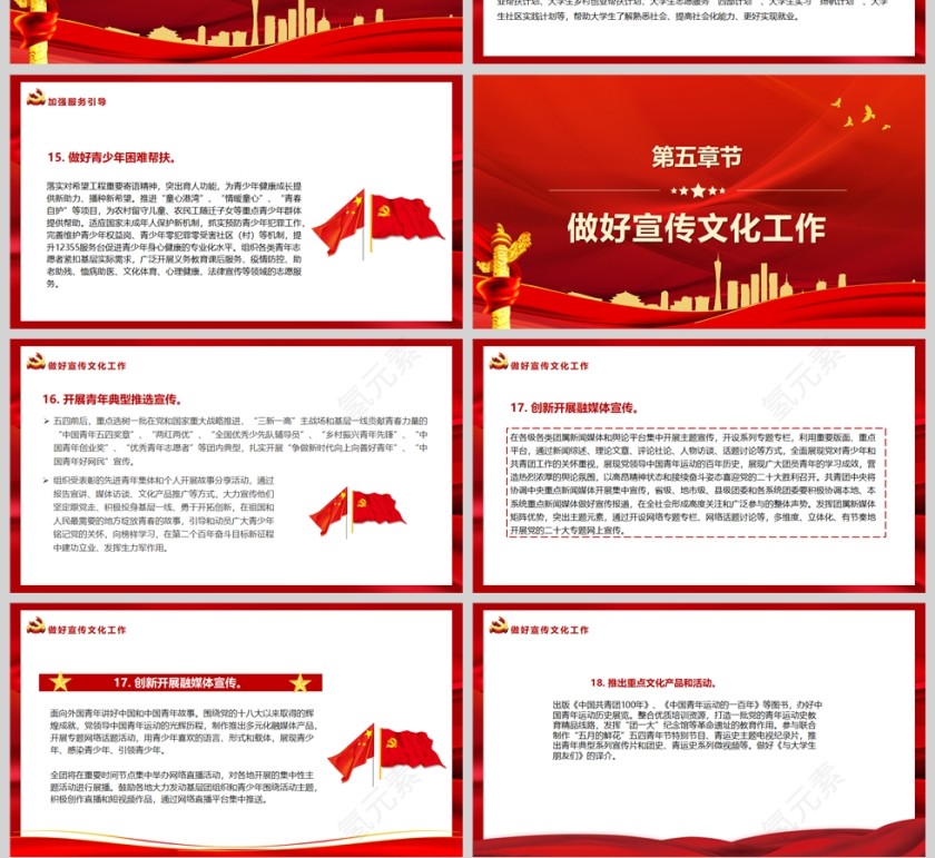 红色党政风喜迎二十大永远跟党走以史为鉴开创未来埋头苦干勇毅前行PPT模板第4张