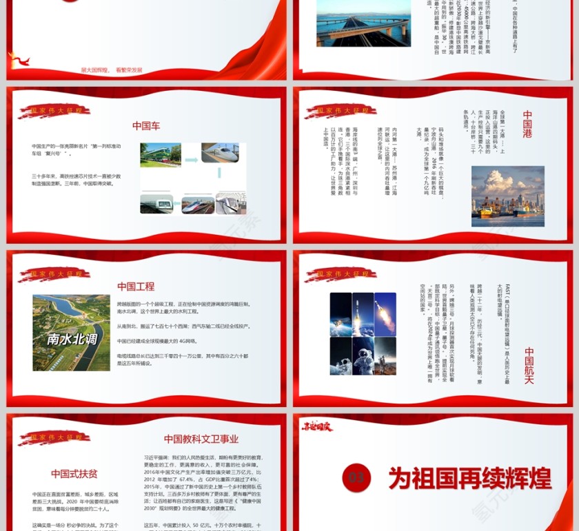 《厉害了我的国》国庆节主题教育PPT模版第3张