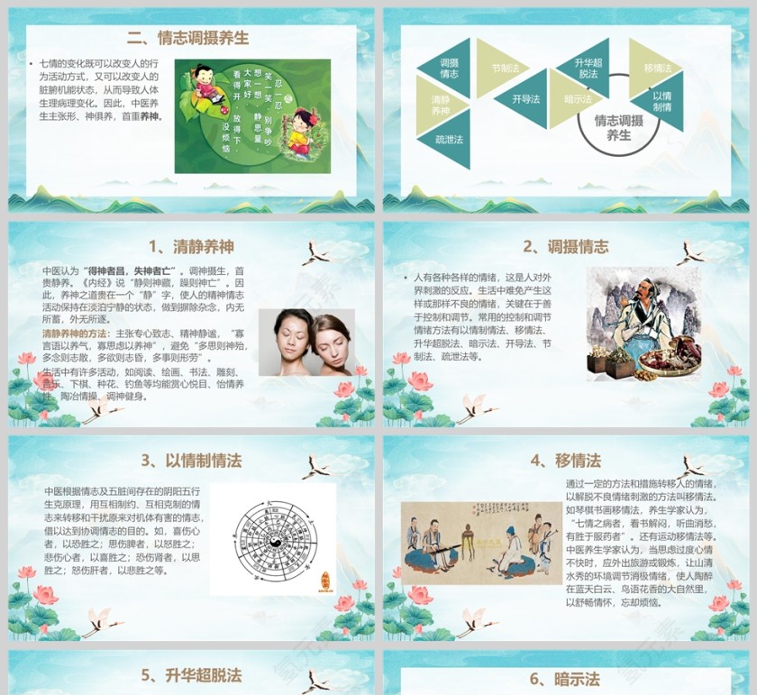 中国风中医养生保健教育ppt模板第5张