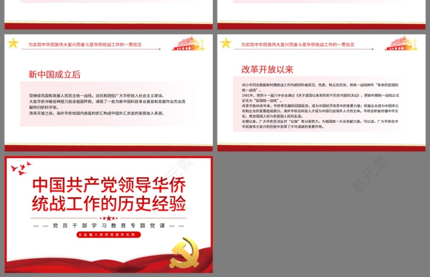 红色党政风中国共产党领导华侨统战工作的历史经验PPT模板第4张
