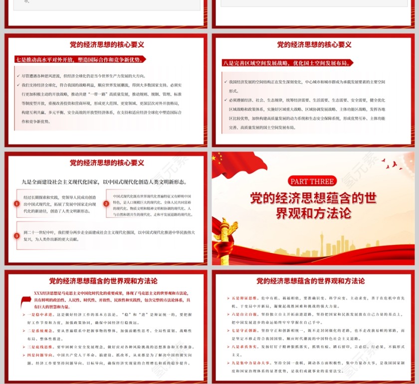 红色党政风深刻领悟习近平经济思想的历史逻辑、理论逻辑、实践逻辑PPT模板第4张