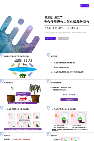 《光合作用吸收二氧化碳释放氧气》人教版七年级生物PPT课件