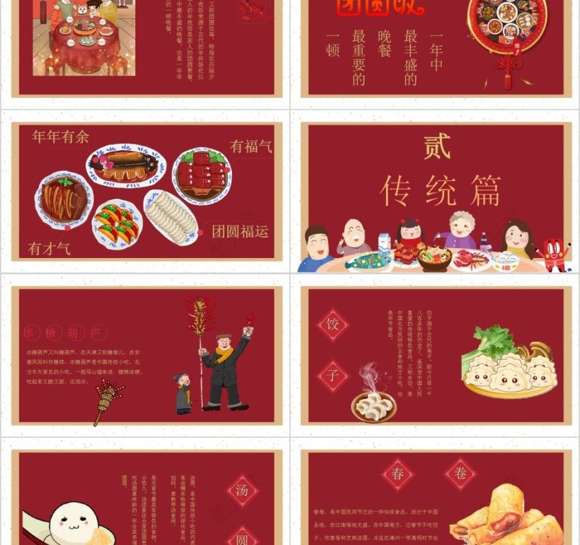 春节习俗年夜饭PPT模板第2张