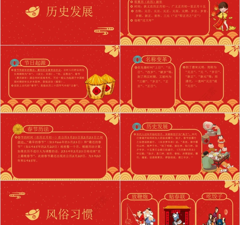 红色大气春节习俗传统文化介绍PPT第2张