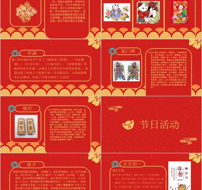 红色大气春节习俗传统文化介绍PPT第5张