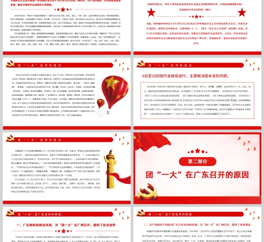 红色党政青年团“一大”中国青年运动的里程碑PPT模板第2张