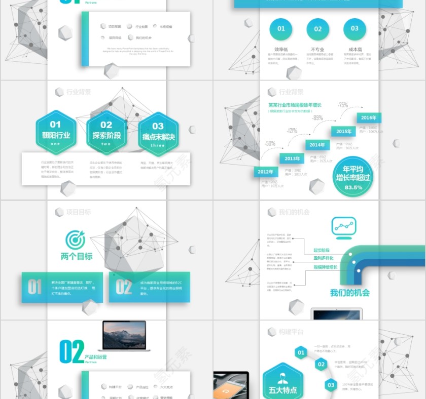 简约商务商业项目计划书PPT第2张