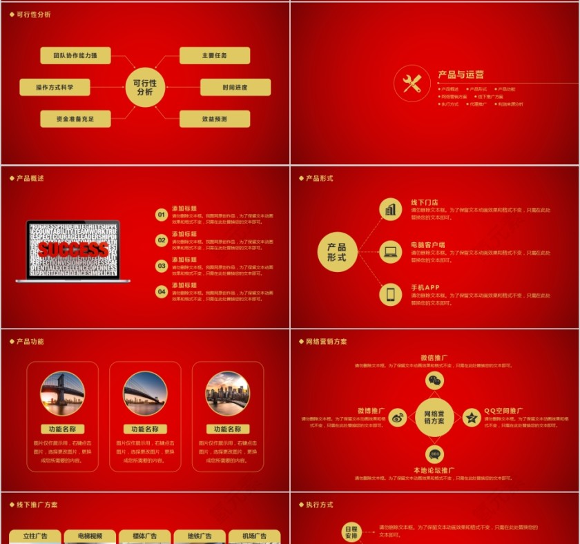 红色大气创业融资计划书PPT第4张