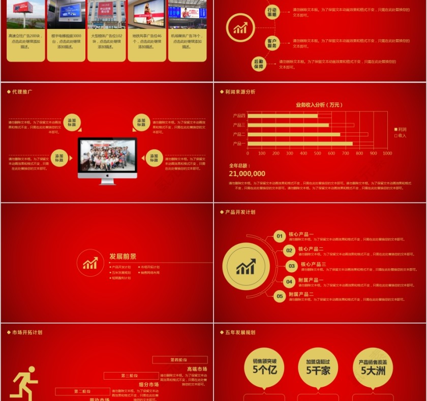 红色大气创业融资计划书PPT第5张