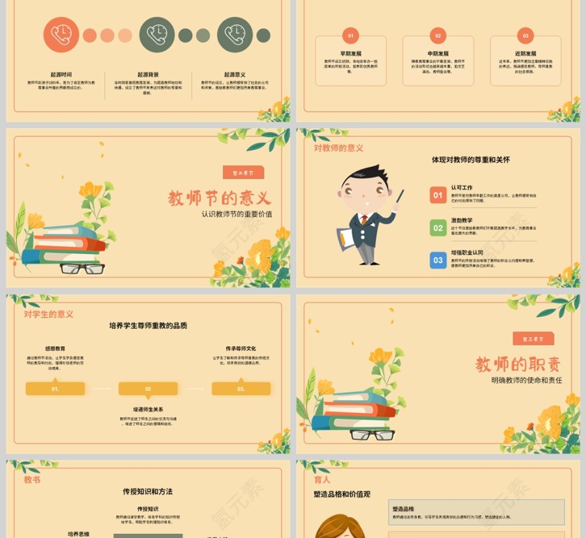 感恩教师《教师节介绍》课件PPT第2张