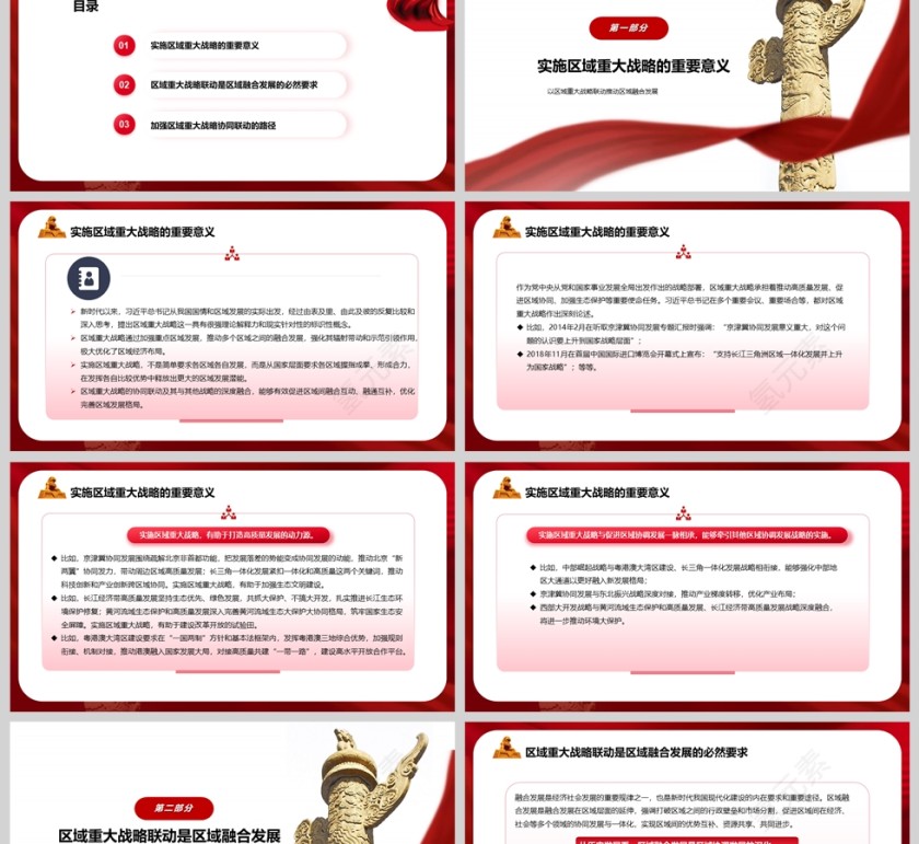 以区域重大战略联动推动区域融合发展 党建党课学习ppt第2张