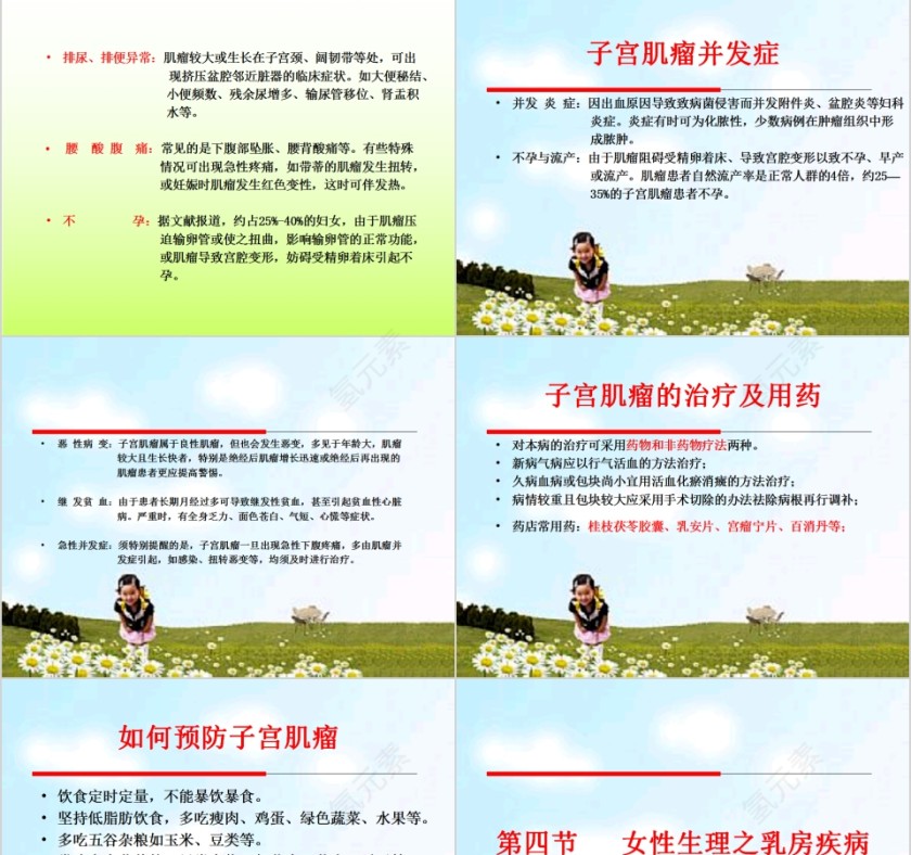 简约清新女性生理与妇科疾病PPT模板第11张