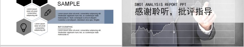 黑色大气SWOT分析PPT模板第5张