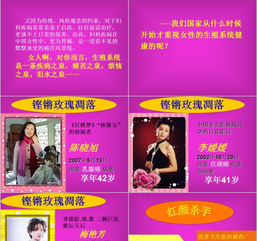 红色简约妇科疾病知识PPT模板第3张