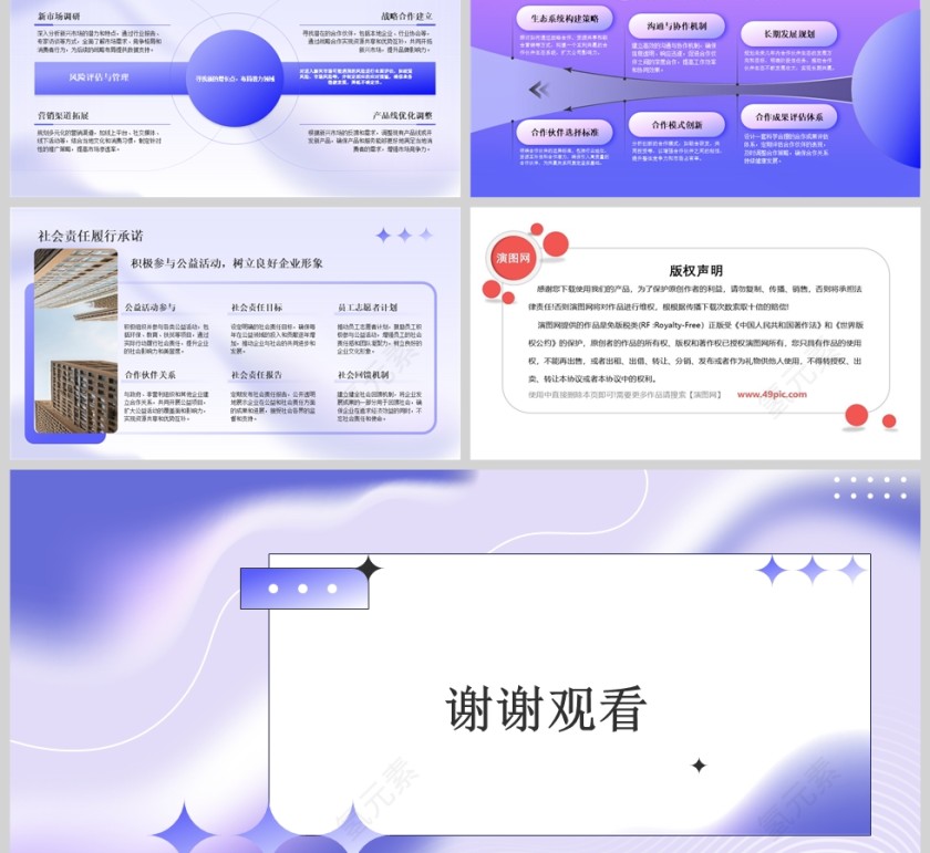 简约蓝紫色运营部年终工作总结PPT模板第6张