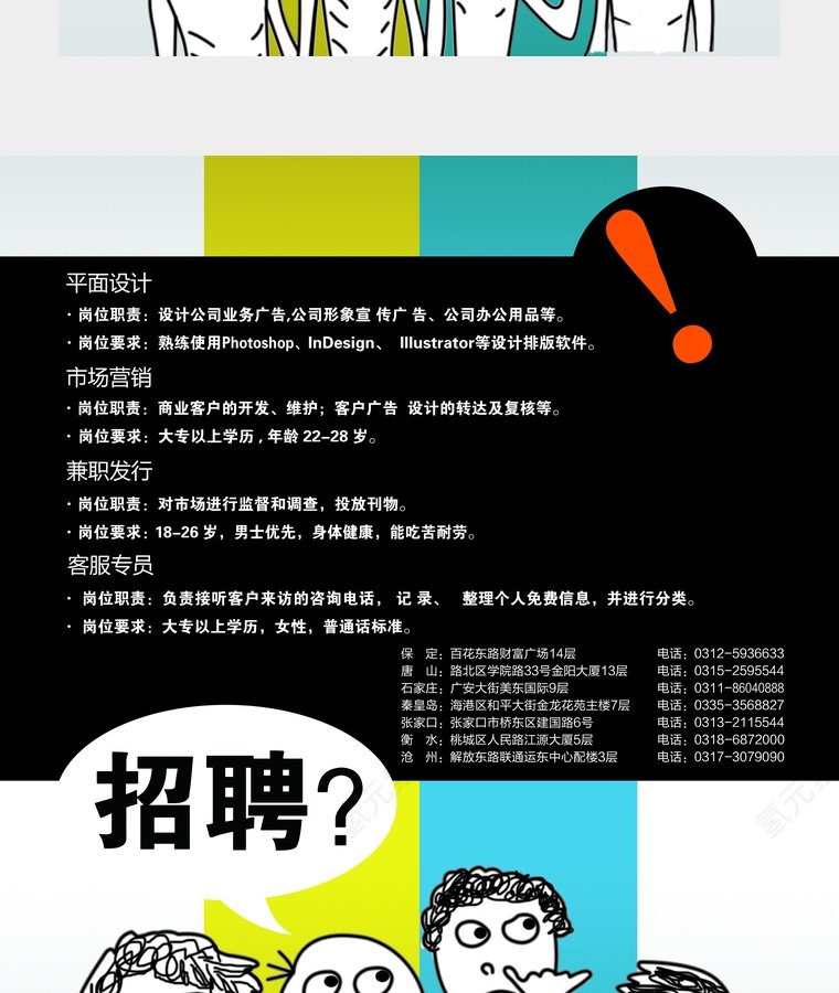招聘平面设计市场营销兼职发行客服专员第2张