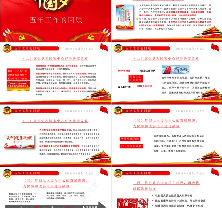 全国政协常委会工作报告ppt模板第2张